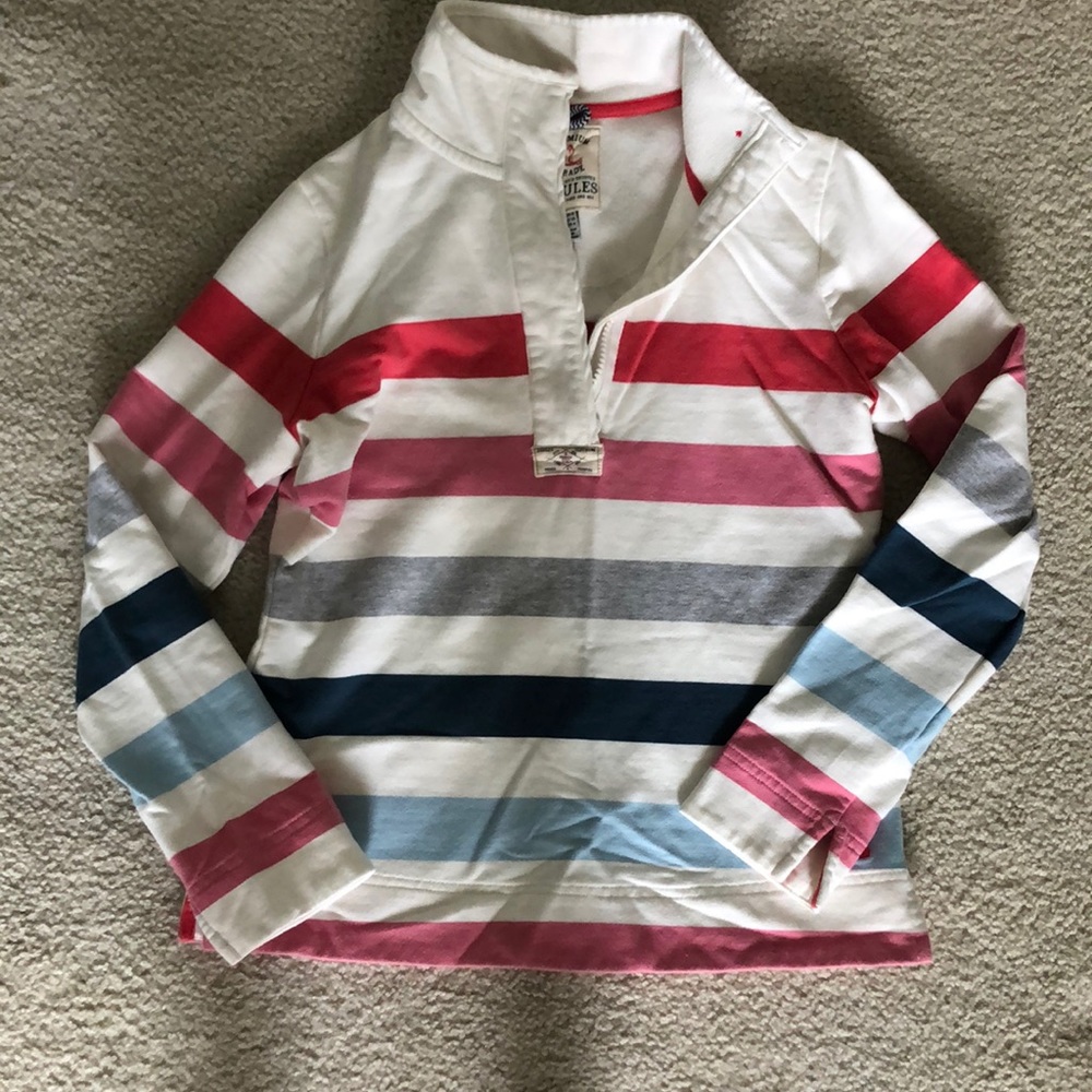 Joules striped quarter zip size 4! Only been worn once!